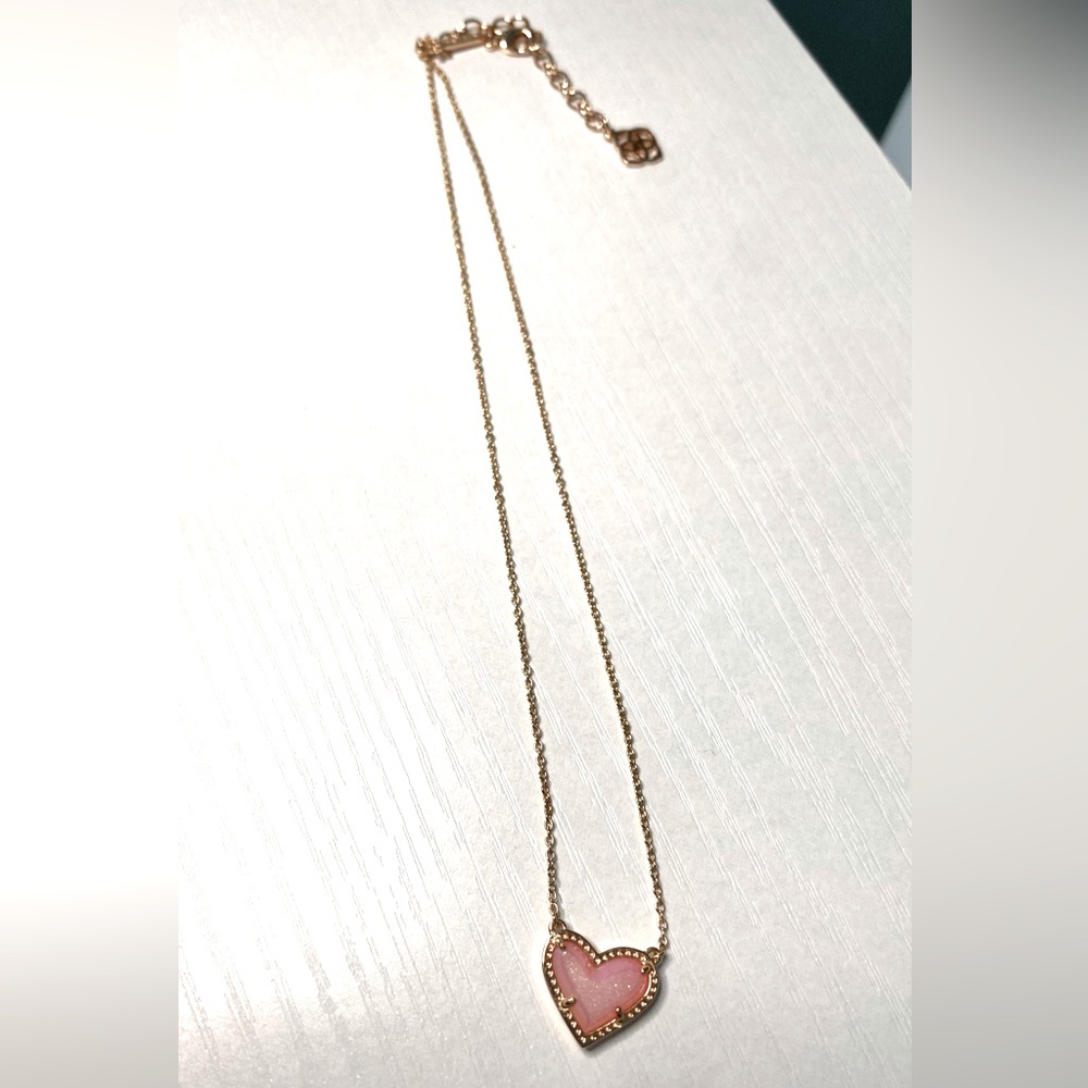 Kendra Scott Heart Pendant Necklace, Rose Gold